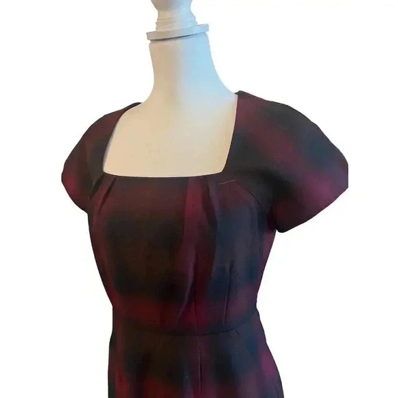 Banana Republic sheath dress maroon and black size 6 - Picture 2 of 9